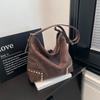 Vintage Faux Suede Women Shoulder Bags Large Capacity Rivet Female Handbag Casual Big Totes Lady Crossbody Bag Ladies Hand Bags