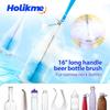 Bottle Brush Tube Cleaning Lab Set with Long Handle, Cup Cleaner for Washing Narrow Neck Beer Wine Decanter Pipes Lids Sinks Cap Covers, White
