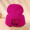 Children'S Hat Autumn And Winter Warm Letter Embroidery Couple Pullover Wool Hat