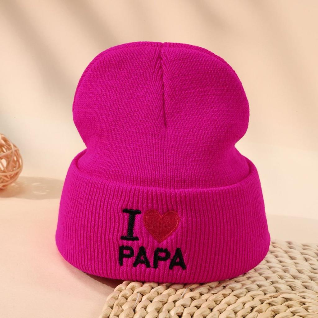 Children'S Hat Autumn And Winter Warm Letter Embroidery Couple Pullover Wool Hat