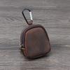 Retro Coin Bag Crazy Horse Leather Small Coins Keys Holder Zipper Pouches Bluetooth Earphone Storage Bags