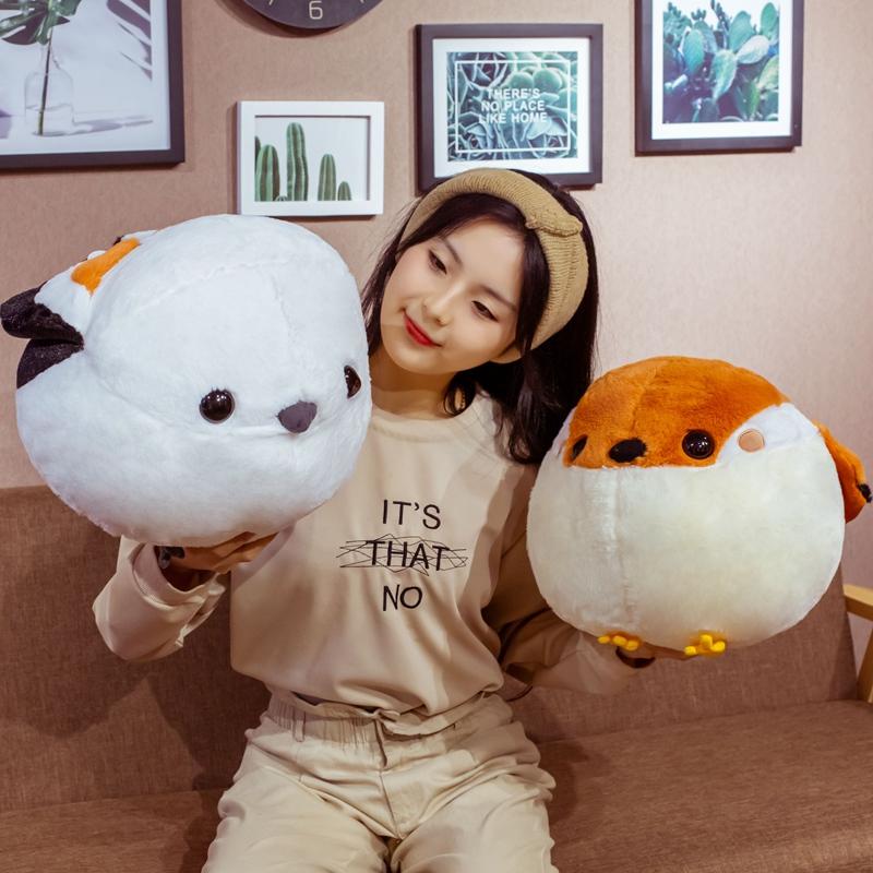 30/40CM Lovely Round Sparrow Stuffed Animal Plush Toy Children's Sleeping Sparrow Doll Christmas Gift Decoration