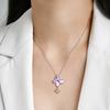 Crystal Butterfly Pendant Necklaces Jewelry Authentic 925 Sterling Silver for Fashion Women Necklace Jewelry Fine Accessory