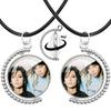 Neue Halskette Tokio Hotel Retro Rockband Pop Bill Kaulitz Band Glas Doppelseitig Drehbar Anhänger Halskette Schmuck Anhänger Fans