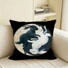 N-Negative Space Rabbit Cushion Cover Natural Linen Pillowcase Set, All-In-One Decor For Sofa, Bedroom & Chair