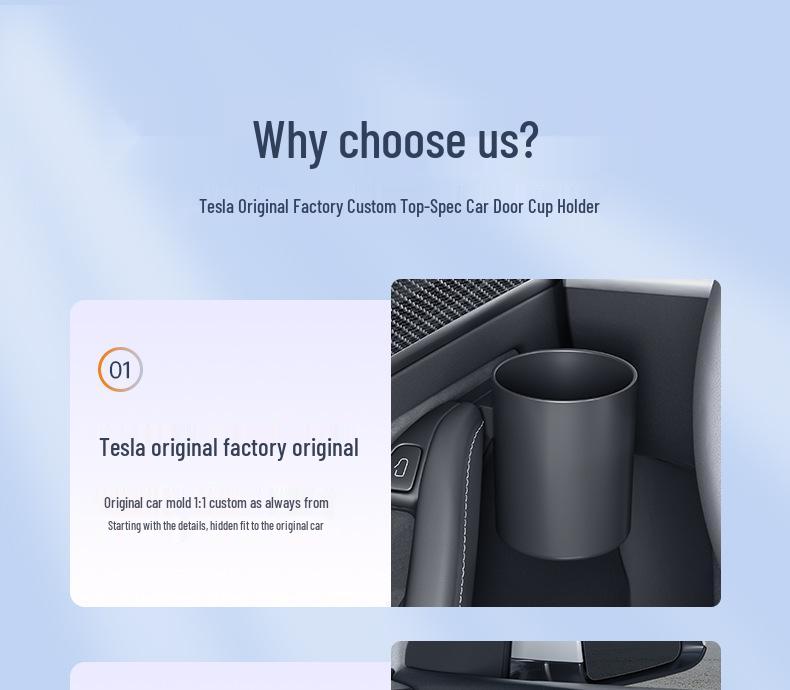 Compatible Tesla Model 3/Y Door Handle Cup Holder Storage Box