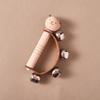 1Pc Baby Wooden Rattlehand Music Bellwooden Instrumentsbaby 0 3 Years Toysmake Sound Toysbear Music Rattletoys For Kids