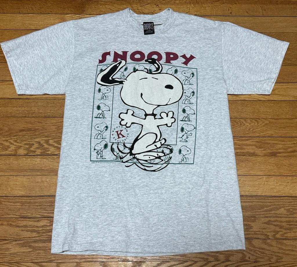 Vtg 90s Snoopy Knott's Exclusive Big Print Peanuts Character T-Shirt Size L