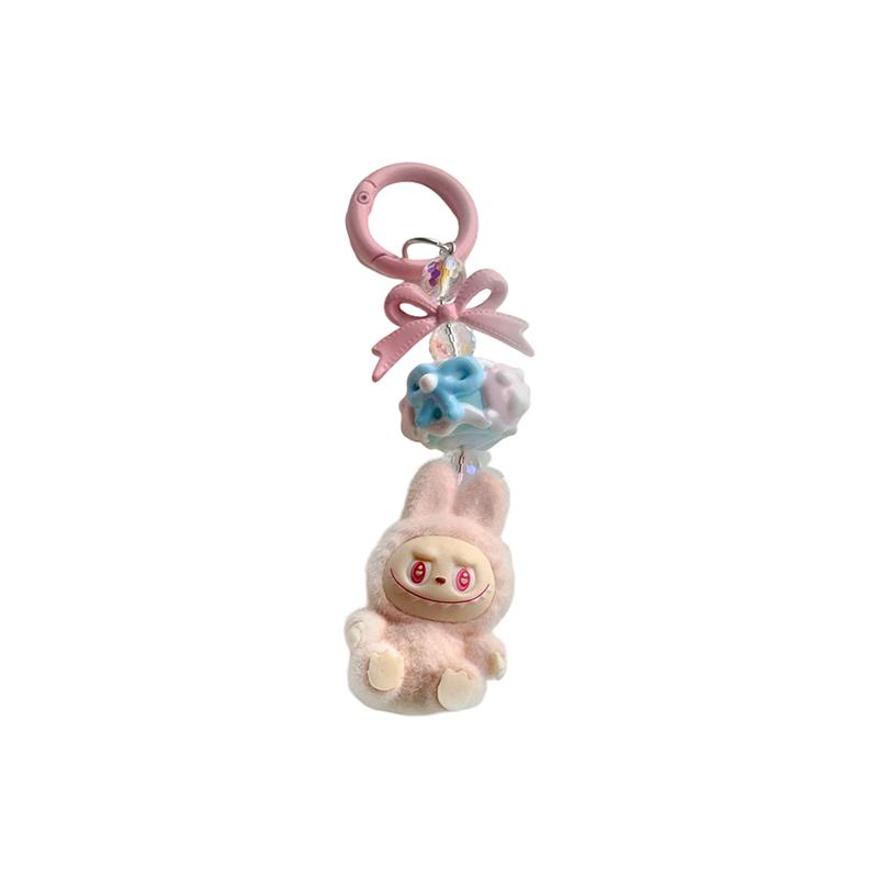 Christmas Labubu Kawaii Particles Keychain Bag Cell Phone Charm Key Chain Christmas Gift Cute Plush Charm
