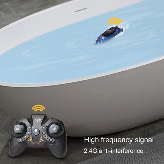 1 Set Remote Control Speedboat USB Rechargeable Waterproof Capsize Protection 360 Degree Tumbling Simulation Model Toys High Speed RC Racing