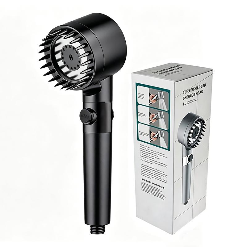 High Pressure Filter Shower Head 3 Modes One-key Stop Water Massage Clean Powerful Pressurized Shower Nozzle