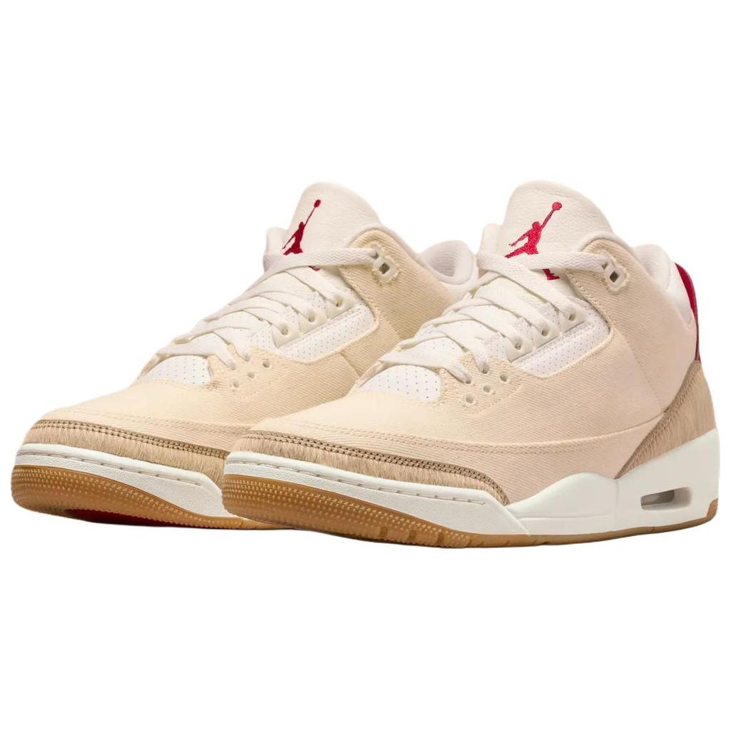 Air Jordan 3 Retro Neujahr der Ratte Herren Sneaker Tan Denim Sail-Gym-Red IR0910-400