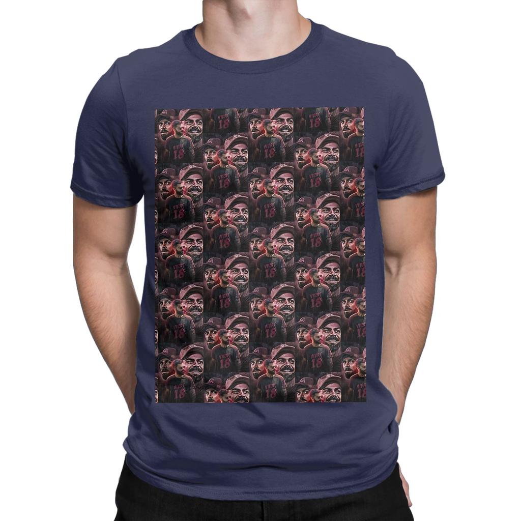 King Kohli Intense Portrait Collage RCB Funny Graphic 100 Cotton TShirt RCB Tops Tees For Unisex
