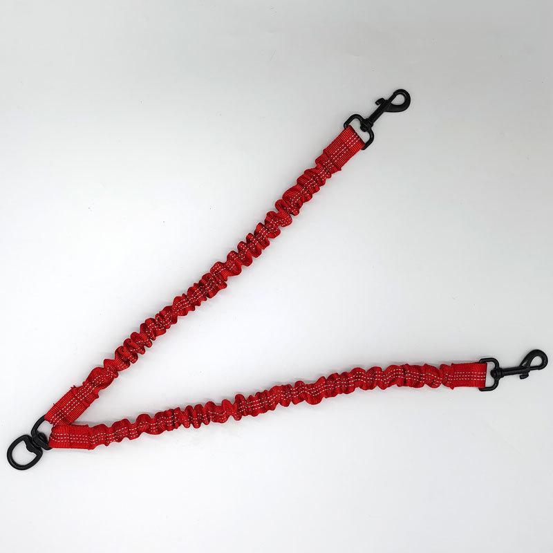 Dual-Head Elastic Nylon Dog Leash with Anti-Tangle and Shock Absorption Features 50*2.5CM