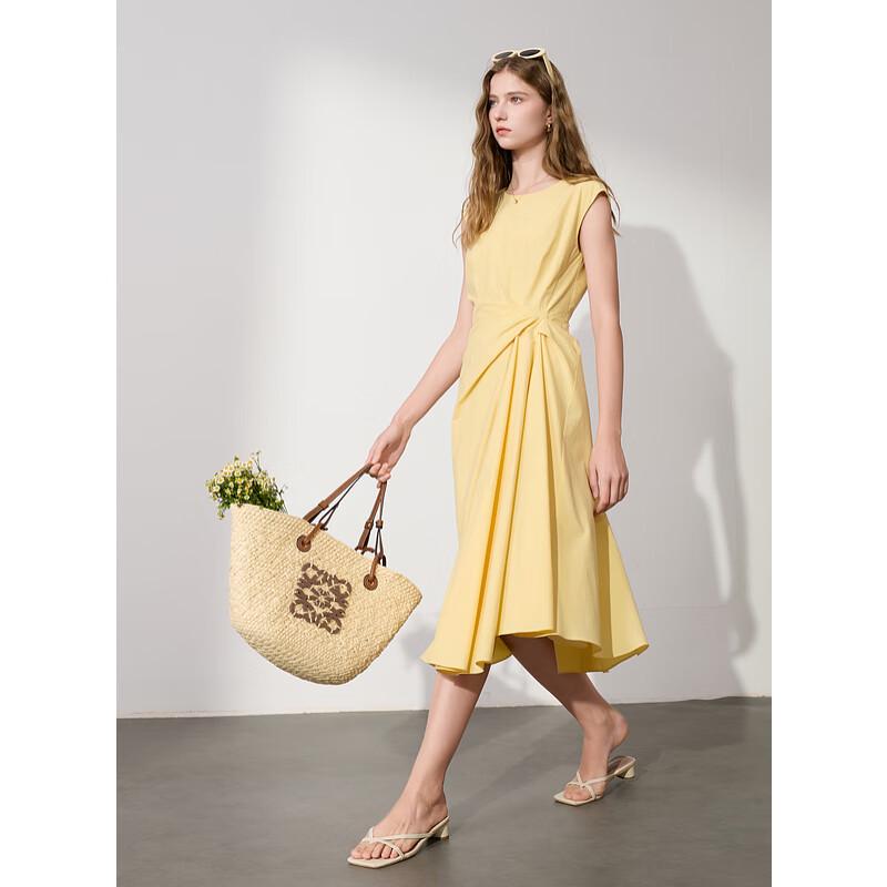 

Sancai 2025 Summer Sleeveless 100% Cotton A-Line Maxi Dress L