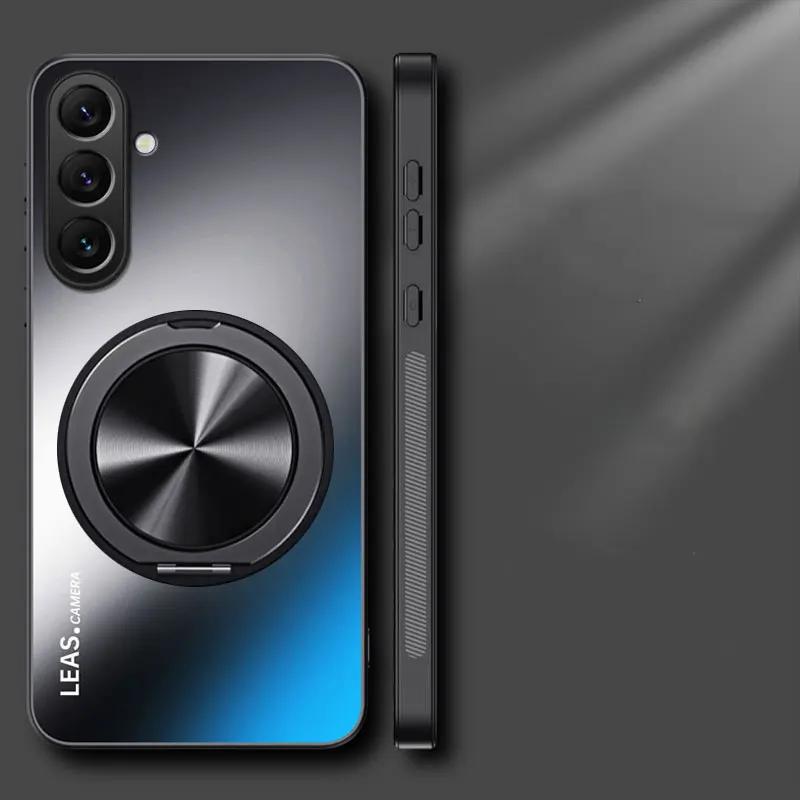 Magnetic Case for Samsung A54 A34 A24 A14 Matte Shockproof 360° Rotating Ring Holder Cover for Samsung A55 A35 A25 A15 A05S A56