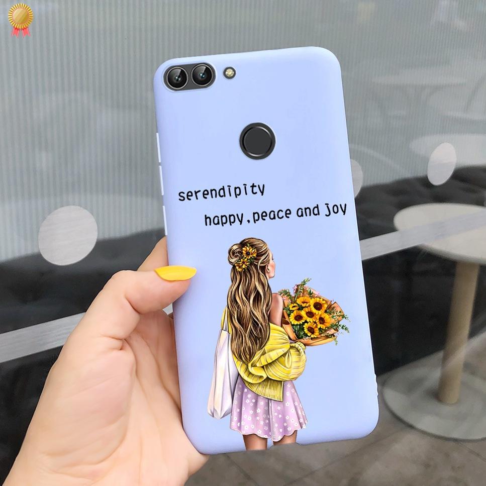 Für Huawei P Smart Hülle Niedliche Blume Schwarz Weiches TPU Silikon Bumper Hülle Für Huawei PSmart P Smart 2017 FIG-LX1 Handyhülle Funda