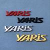 AGV3   3D Metal Yaris Logo Emblem Badge Matte black Chrome Plated Trunk Letter Sticker For Toyota Yaris Car Exterior Decor Accessories
