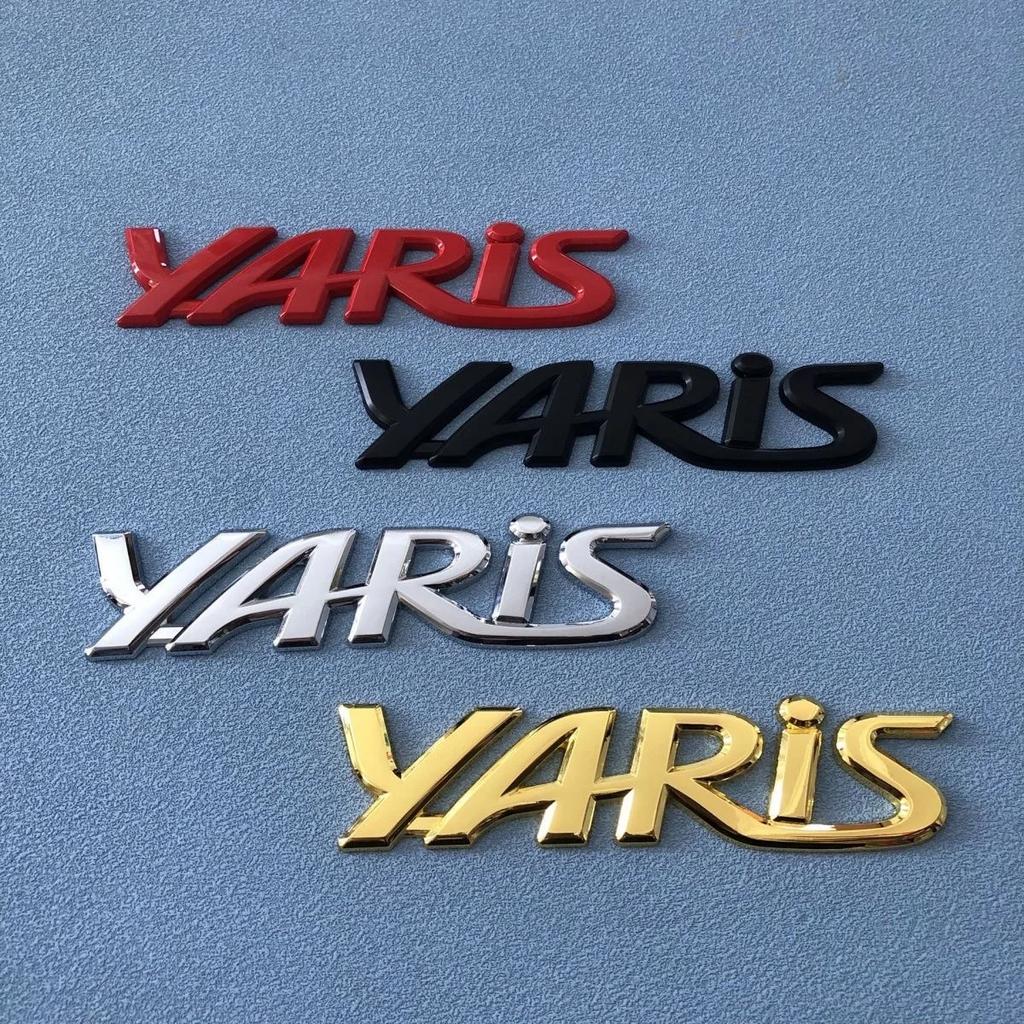AGV3 3D Metal Yaris Logo Emblem Badge Matte black Chrome Plated Trunk Letter Sticker For Toyota Yaris Car Exterior Decor Accessories