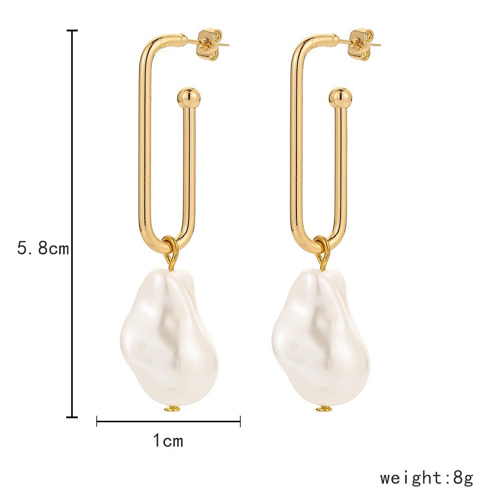 1 Pair of   Women's   Earrings  U-shaped  Special-shaped Pearl  Ear Hooks