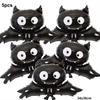 5PCS Halloween Foil Balloons Bat Mylar Balloons Cute Black Bat Balloon Halloween Party Props Home Decoration Supplies Kids Gifts