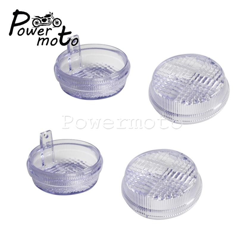 2/4 Universal Front & Rear Turn Signal Lens 2.75" Indicator Lense Cover For Honda Kawasaki Cruisers VTX VN Vulcan 1300 1600 1800