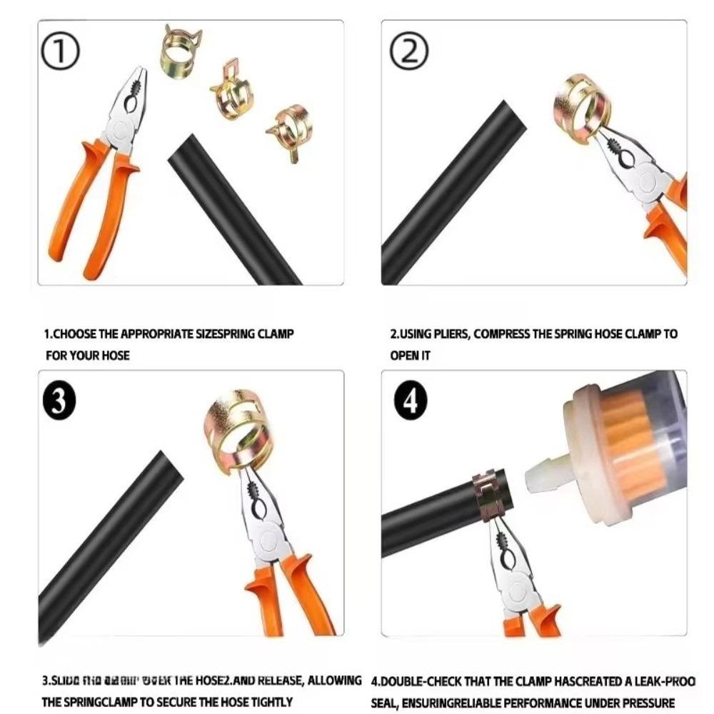 10PCS Practical Fastener 4mm-13mm Water Tube Clamps Spring Clip  For Motorcycle Scooter Car Vehicle
