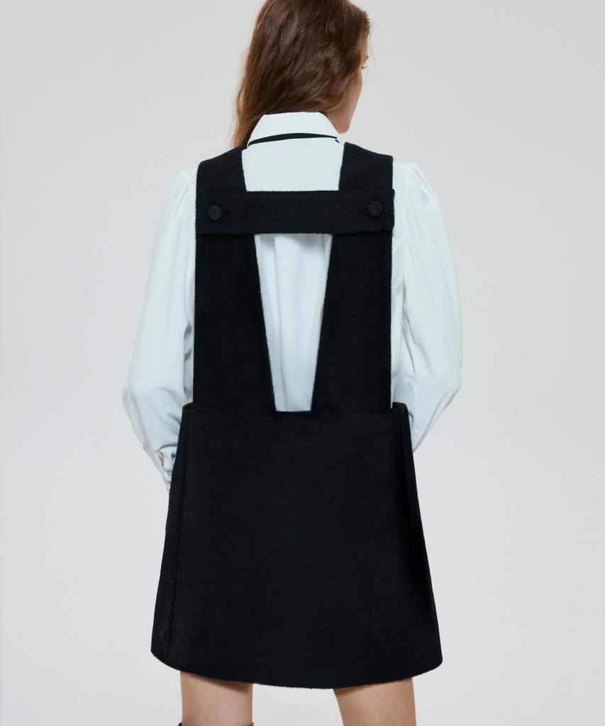 Untage Wool Trapeze Mini Dress (Black)_Uws-Ss22