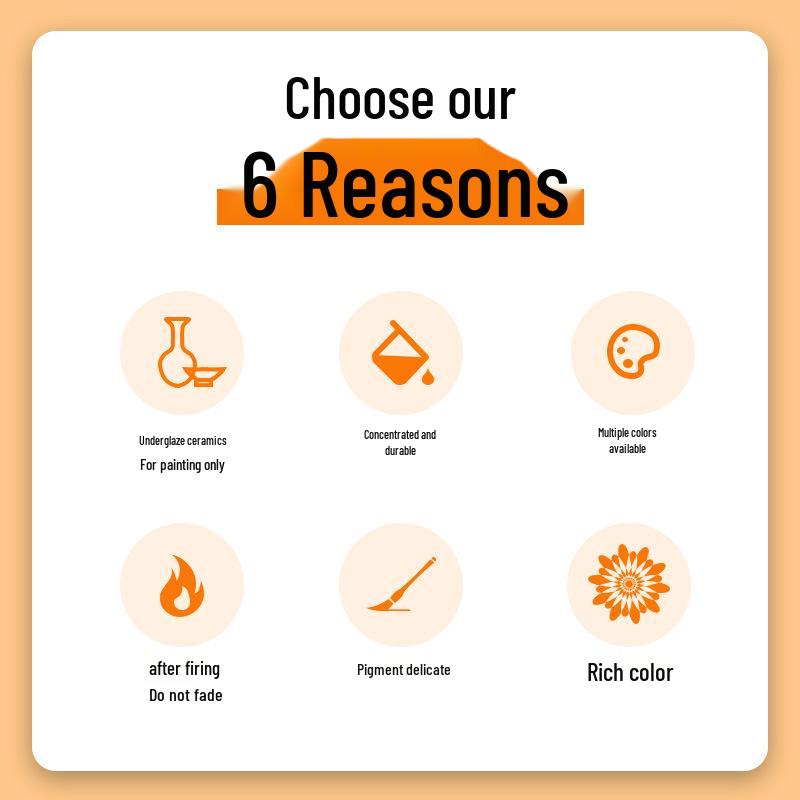 Konzentrierte wasserbasierte Keramik-Unterglasurpigmente für DIY- & Studentenprojekte