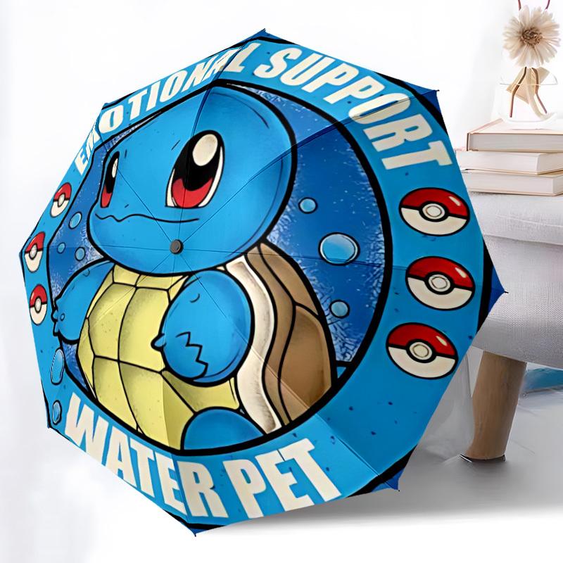 1pc Squirtle Pokémon Automatic Folding Umbrella, Automatic Folding Umbrella with 8 Ribs, Convenient for Outdoor Use  038