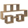 Wall Shelf with Shelf Artisan Oak 82 X 15 X 51 Cm Wood Based Material
