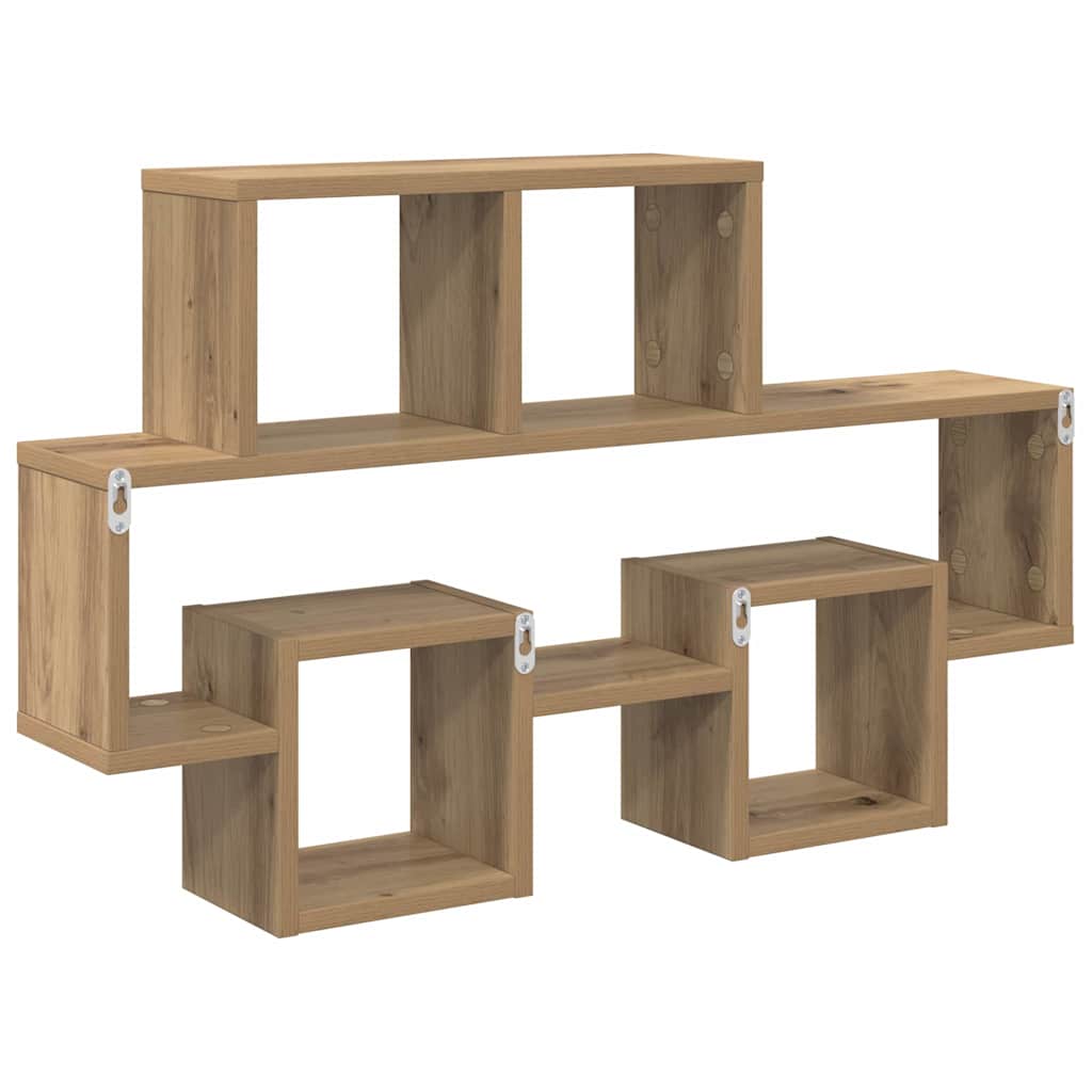 Wall Shelf with Shelf Artisan Oak 82 X 15 X 51 Cm Wood Based Material
