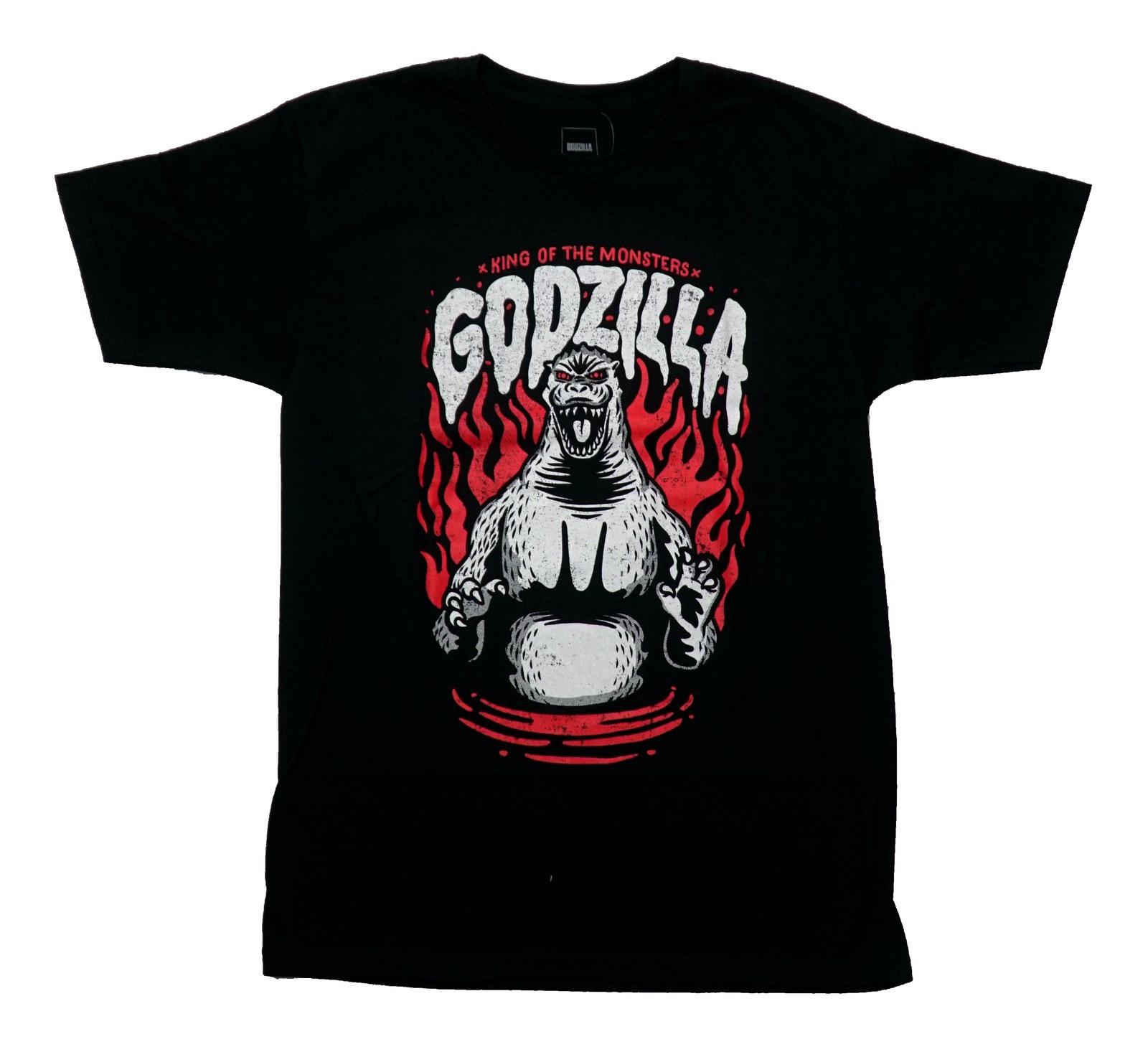 Godzilla New Adult T-Shirt - King of Monsters Drawn Graphic Red, White, Black M
