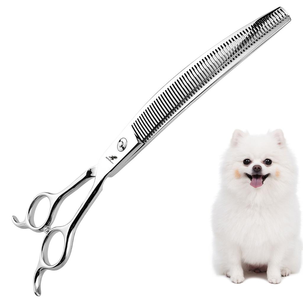 8.0 Inch, Fish Bone Dense Teeth Curved Teeth Cosmetic Scissors Curved Scissors, Pet Trimming Scissors Curved Teeth Scissors Pet Curved Teeth