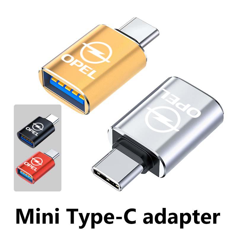 AAAYS1 Car Type-C To USB-A Interface Mini Converter Charging Adapter For Opel Astra G H J K F Corsa D Zafira B Insignia Mokka Regal