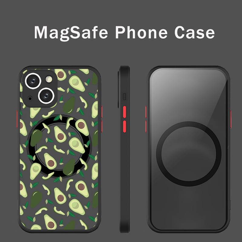Awokado uroczy kreskówkowy owoc Etui na telefon Przezroczyste Magsafe Magnetyczne Magnes Do iPhone 13 12 11 Pro Max Mini Ładowanie Bezprzewodowe