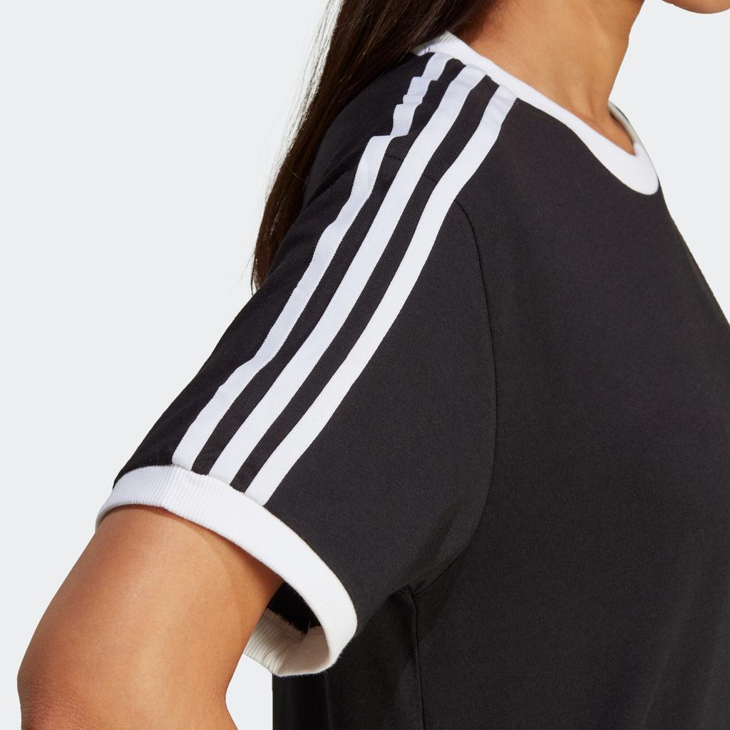 Adidas Originals Adicolor Classics Brand Logo Three Stripes Sports Casual Short Sleeve Round Neck T-Shirt Women Tops Black IB7407