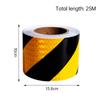 25m Black Yellow Reflective Tape Sticker Self-adhesive Car Safety Warning Reflective Film Truck Tape Road Marking Tape