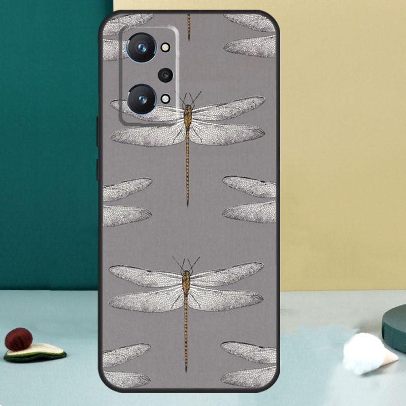 Floral Colorful Dragonfly For Realme 11 10 12 13 14 Pro Plus GT 7 6 5 Pro GT 6T C67 C61 C53 C51 C21Y C25S C75 C55 Case