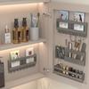 Wall-Mounted Bathroom Mirror Cabinet with No-Drill Storage for Cosmetics and Toiletries