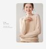 Women's Versatile Cashmere Round Neck Sweater - Thin, Simple, Loose-Fit Knitted Design for Autumn/Winter.