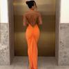 Summer Women's New Temperament Sexy Halter Neck Backless Slim Fit Pleated Hip Dress