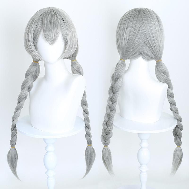 Zootopia Judy Hopps Cosplay Wig With Silver Twisted Buns For Women