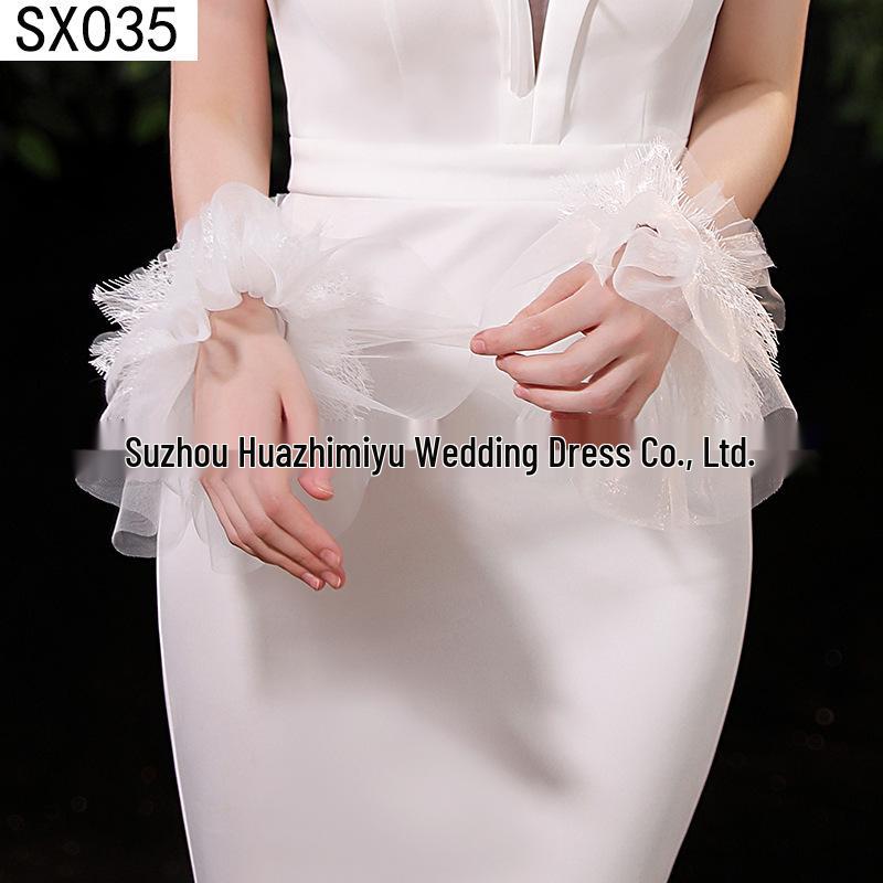 Elegant Pearl Bow Wedding Gloves - French Aesthetic for Bridal Portrait Styling