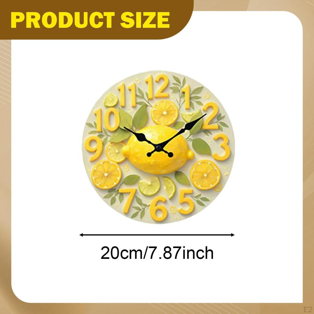 Relógio Decorativo Criativo Estiloso Silencioso Artístico Ornamento de Parede Silencioso para Sala de Jantar Cozinha