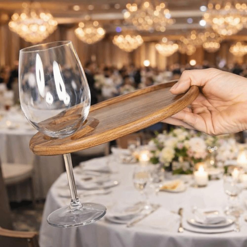 Smooth Surface Goblet Charcuterie Board Wooden Tall Glass Holder Serving Trays  Cheese