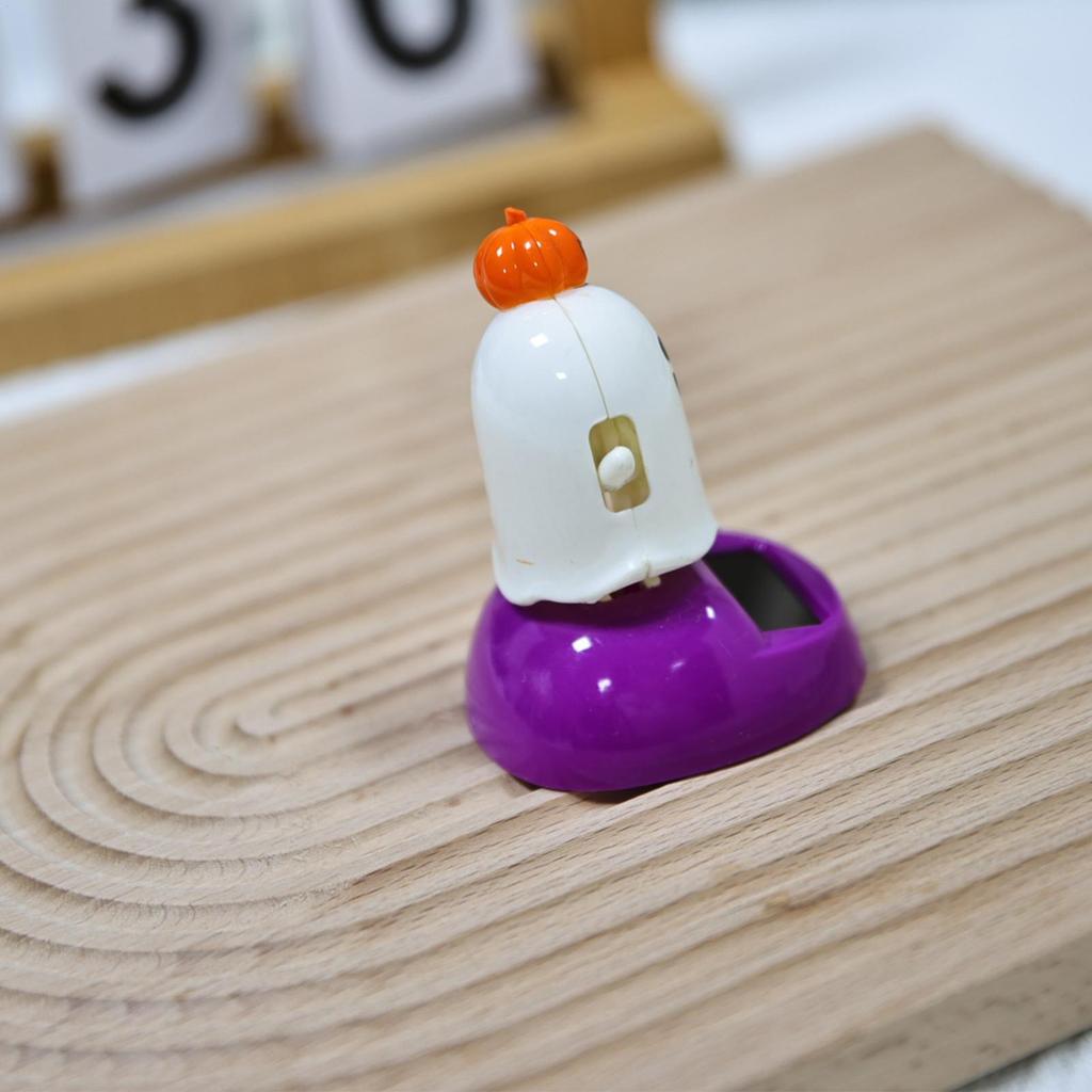 Car Dashboard Figurines Halloween Solar Swinging Ghost Pumpkin Figurines Automotive Interior Accessories Auto Rocking Doll