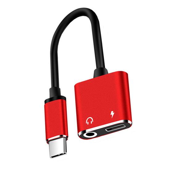 2 in 1 3.5mm Headphone Jack Type C Charge AUX Audio Adapter Converter Cable