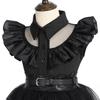 Addams Family Girls' Wednesday Cosplay Black Mesh Jumpsuit Costume for Halloween or Prom