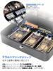 Beemyi Cash Mate Portable Safe with Key Lock, Accounting Coin Case, 3 Spring Clips, 5 Compartments, Coin and Bill Organizer, Metal Mini Safe, Piggy Ba